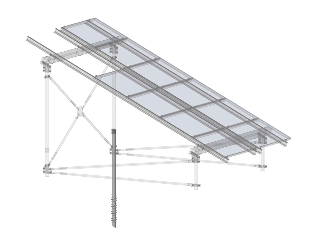 Solar Continuous Flight Helical Pile